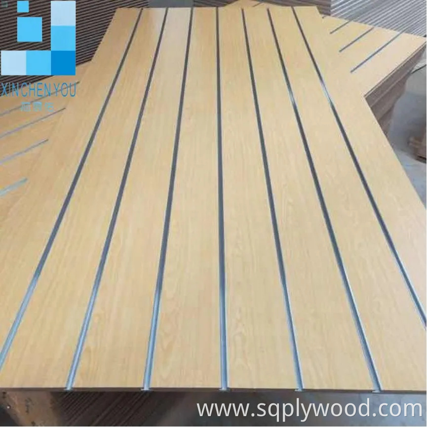Factory Grooved MDF 18mm Melamine Slot MDF Panel with Aluminum Inserts/Slotted/Slot MDF
